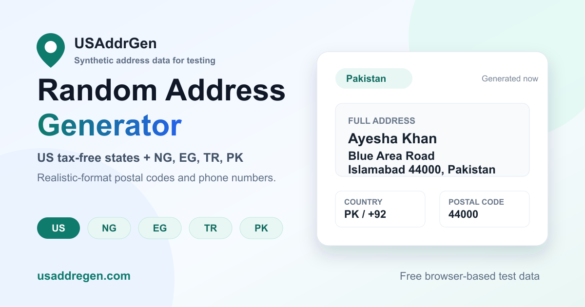 Kansas Address Generator | Random KS Test Addresses With ZIP & Area Code